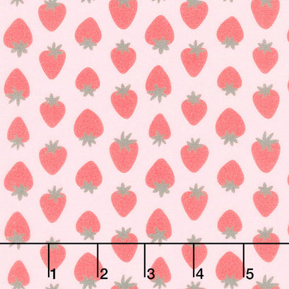 Fruity - Strawberries Pink Red Yardage