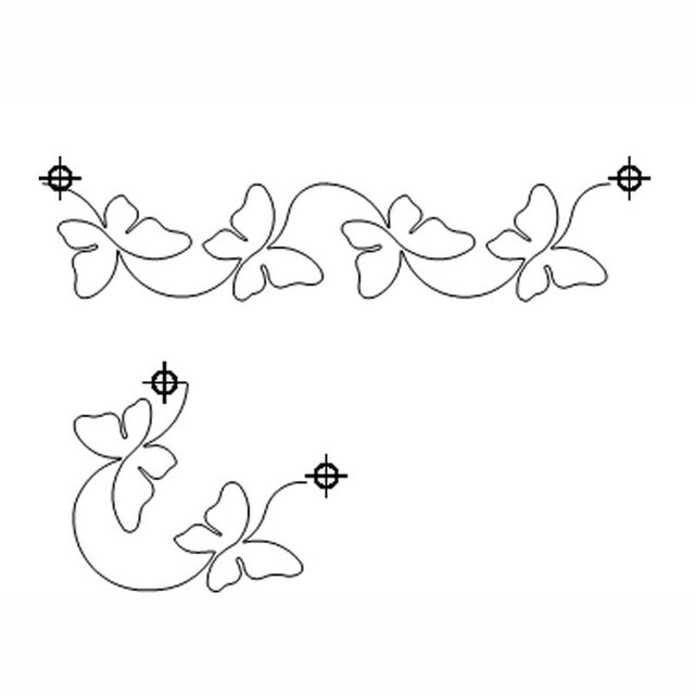 Full Line Stencil - Butterfly Border with Corner 2