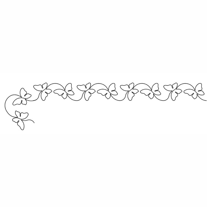 Full Line Stencil - Butterfly Border with Corner 2" Width