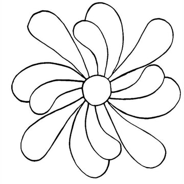 Full Line Stencil - Feather Flower Stencil