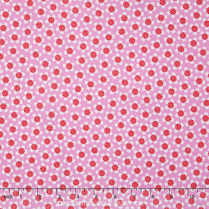 Funny Bunnies - Ditsy Daisy Pink Yardage
