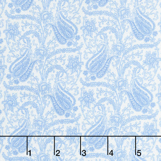 Gabrielle - Paisley Light Blue Yardage