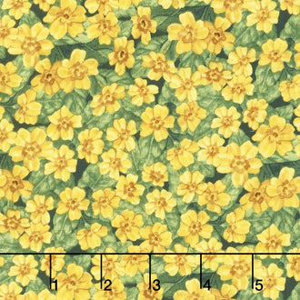 Garden Gathering - Small Flowers Green/Yellow Yardage