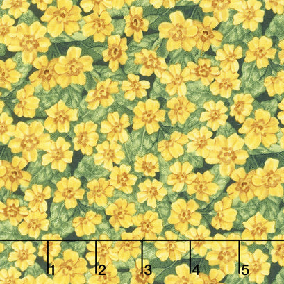 Garden Gathering - Small Flowers Green/Yellow Yardage