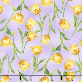 Garden Gathering - Tulips Purple Yardage