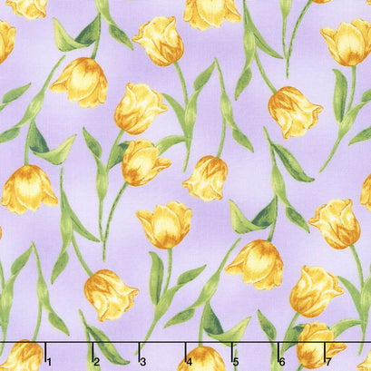 Garden Gathering - Tulips Purple Yardage