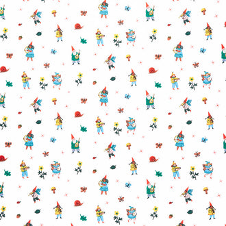 Garden Jubilee - Gnomes White Yardage