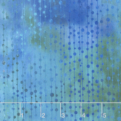 Garden of Dreams - Beads Blue Green Digitally Printed Yardage
