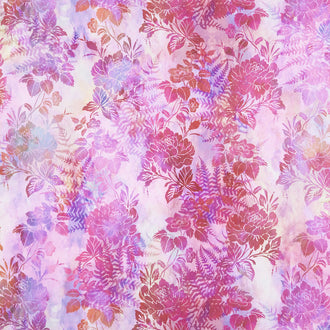 Garden of Dreams - Blooms Vivid Pink Digitally Printed Yardage