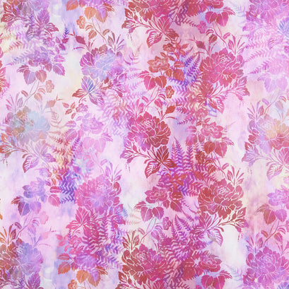 Garden of Dreams - Blooms Vivid Pink Digitally Printed Yardage