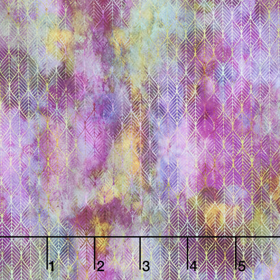 Garden of Dreams - Ogee Leaf Magenta Digitally Printed Yardage