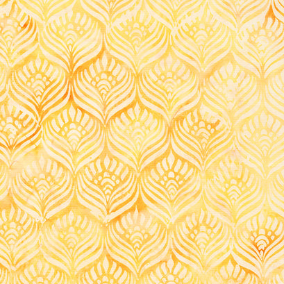 Gatsby Batiks - Feathers Butter Yardage
