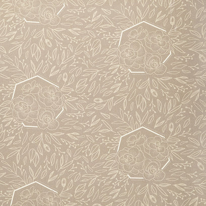 Geo Florals - Floral Explosion Tan Yardage