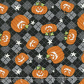 Ghostly Glow Town - Tossed Pumpkins Black Glow in the Dark Yardage