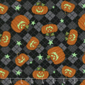Ghostly Glow Town - Tossed Pumpkins Black Glow in the Dark Yardage