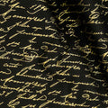 Gilded Rose - Script Black Metallic Yardage