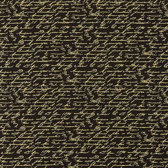 Gilded Rose - Script Black Metallic Yardage