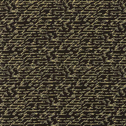 Gilded Rose - Script Black Metallic Yardage