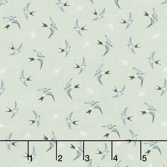 Gingham Farm - Birds Sage Yardage