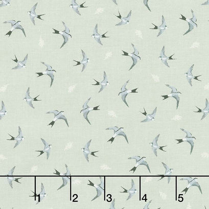 Gingham Farm - Birds Sage Yardage