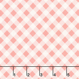 Gingham Gardens - Check Coral Yardage