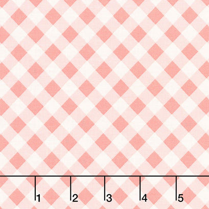 Gingham Gardens - Check Coral Yardage