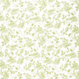 Gingham Gardens - Lined Floral Green Yardage