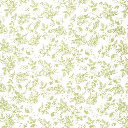 Gingham Gardens - Lined Floral Green Yardage
