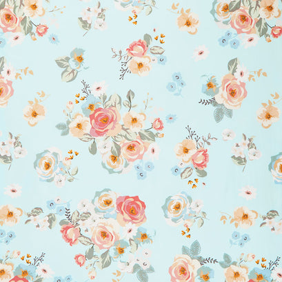 Gingham Gardens - Main Aqua Yardage