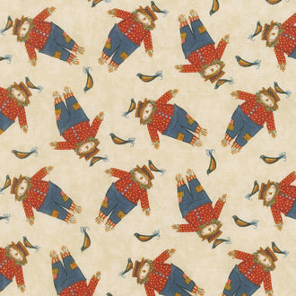 Give Thanks II - Scarecrow Cream Yardage