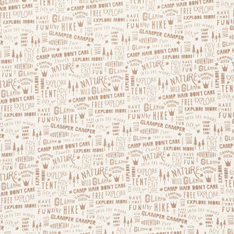 Glamp Camp - Camp Phrases Cream Yardage