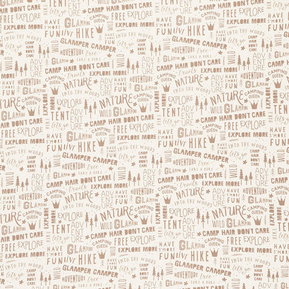 Glamp Camp - Camp Phrases Cream Yardage