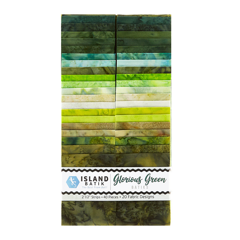 Glorious Green Batik Solids Strips Alternative View #1