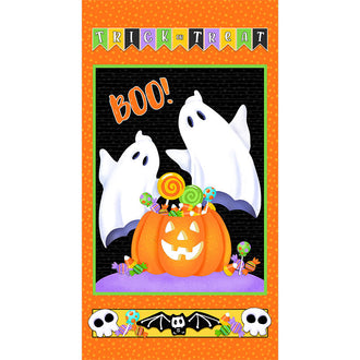 Glow Ghosts - Ghosts and Pumpkin Orange Glow in the Dark Panel