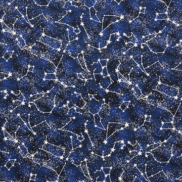 Glow in the Dark - Constellations Midnight Yardage
