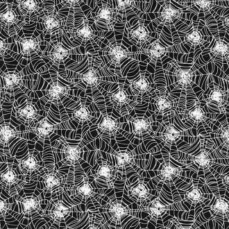 Glow in the Dark - Halloween Web Black Yardage