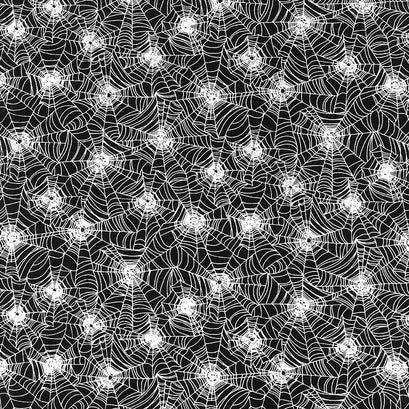 Glow in the Dark - Halloween Web Black Yardage