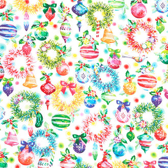 Glow - Ornaments White Yardage