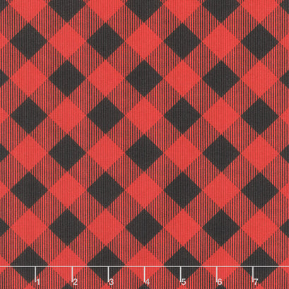 Gnome-antics - Buffalo Plaid Red Yardage