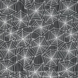 Gnome-ster Mash - Spiderwebs Black Yardage