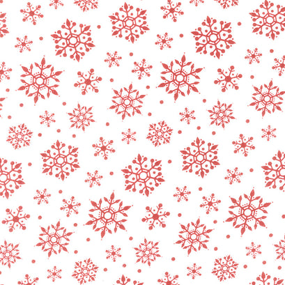 Gnome for Christmas - Snowflakes White Flannel Yardage