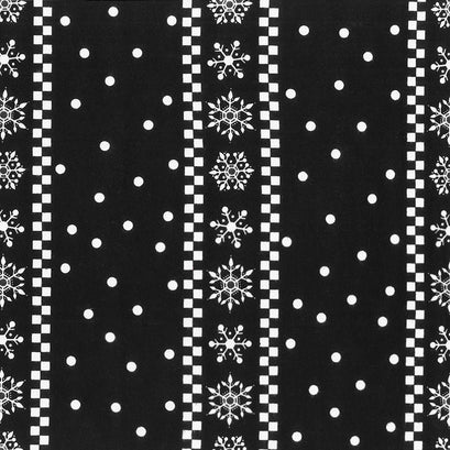 Gnome for Christmas - Stripes Black Flannel Yardage