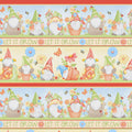 Gnome is Where Your Garden Grows - Gnomes Novelty Stripe Multi Yardage