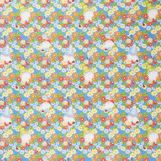 Gnome is Where Your Garden Grows - Peeking Gnomes Blue Yardage