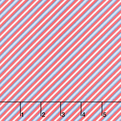 Gnome of the Brave - Diagonal Stripe Red Blue Yardage