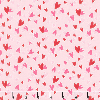 Gnomes in Love - Hearts Pink Yardage