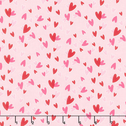 Gnomes in Love - Hearts Pink Yardage