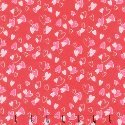 Gnomes in Love - Hearts Red Yardage