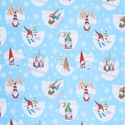 Gnoming Through the Snow - Gnome Vignettes Light Blue Yardage