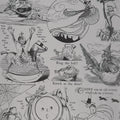 Goosetales - Tall Tales Motifs Gray Yardage Primary Image